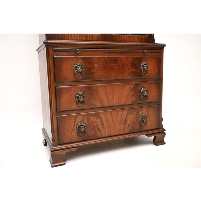 Wood Antique Georgian Bookcase Cabinet, 1950 For Sale - Image 7 of 10