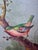 Celadon Signed Vintage Wild-Bird Oil Painting by Jeanine Albert For Sale - Image 8 of 13
