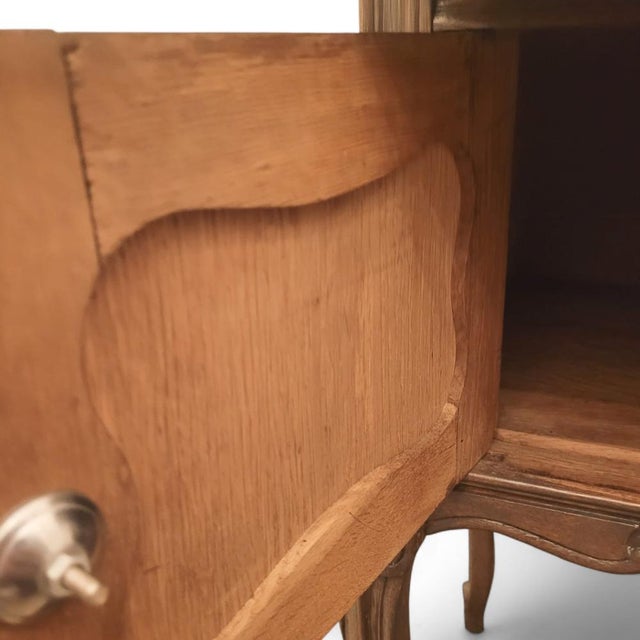 Louis XV French Wooden Bedside Table with Marble Top, 1920s For Sale - Image 12 of 18