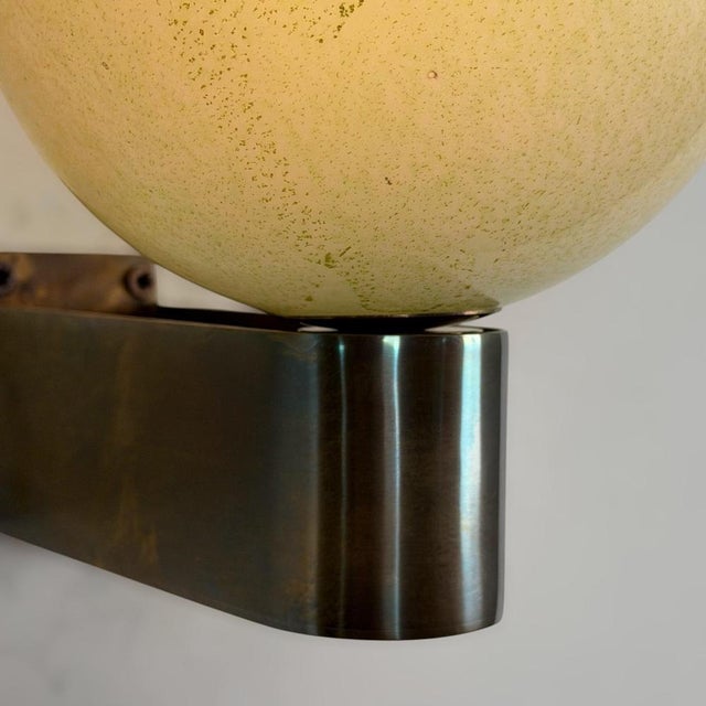 Green and Gilt Murano Glass Sconces by Tomaso Buzzi for Venini, 1940s, Set of 2 For Sale - Image 10 of 18