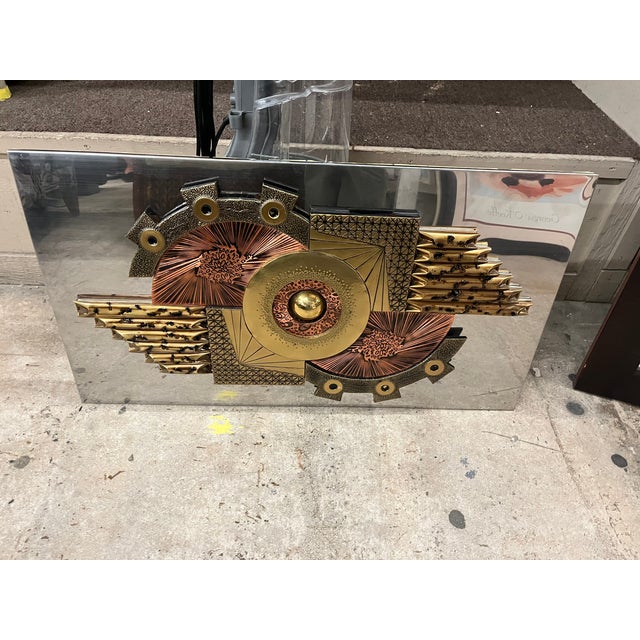 Stephen Chun Brutalist Abstract Metal Wall Sculpture MCM