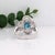 2020s 4.6Ct Blue Zircon Ring With Earth Mined Diamonds: Solid 14k Gold, Oval 10x8mm, Size 6.75 For Sale - Image 5 of 6