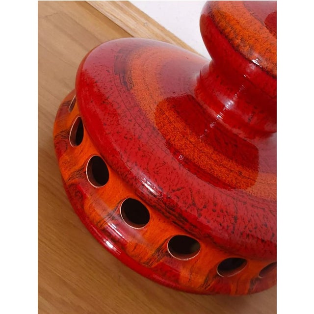 Mid-Century Modern Mid-Century Fat Lava Pottery Pendant Lamp, West Germany, 1970s For Sale - Image 3 of 6