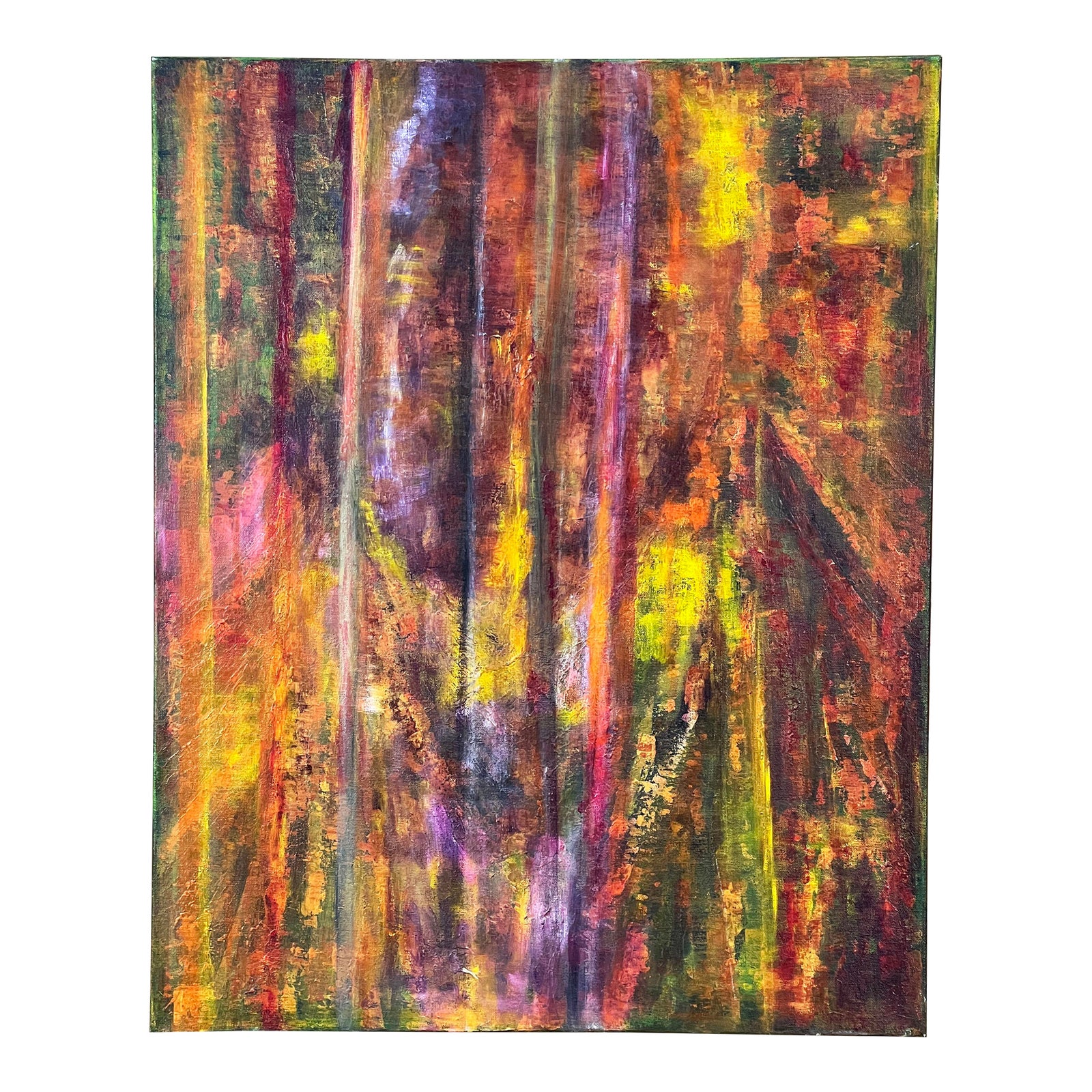 Vintage 20th Century Modernist Abstract Oil on Canvas Painting