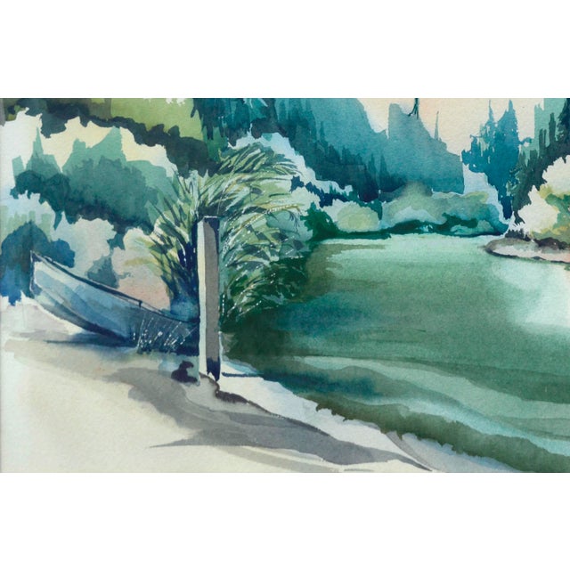 Impressionist Boat on the Lake Shore For Sale - Image 3 of 5