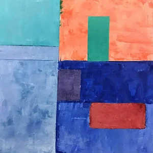 "Green Tower" Contemporary Abstract Acrylic Painting