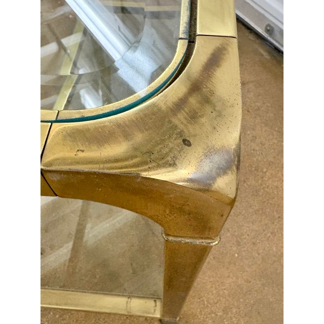 Vintage Brass Console Table After Mastercraft For Sale In San Antonio - Image 6 of 10