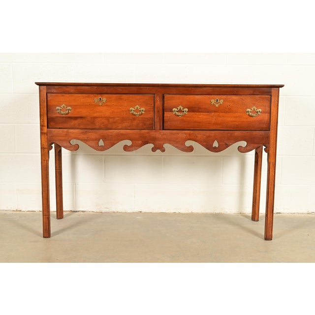 Baker Furniture Style Georgian Carved English Yew Wood Sideboard Credenza For Sale - Image 13 of 13