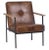 Industrial Modern Jaxon Leather Arm Chair For Sale