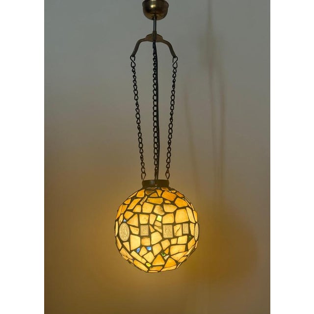 Viennese Alabaster and Lithophane Mosaic Pendant, 1900 For Sale - Image 4 of 17