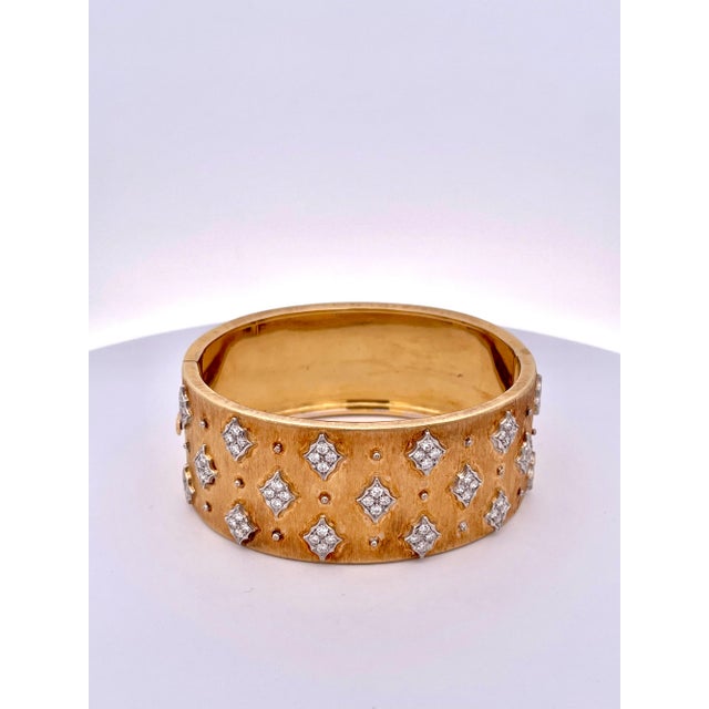1960s Mario Buccellati Gold Bracelet With Diamonds 18k For Sale - Image 9 of 14