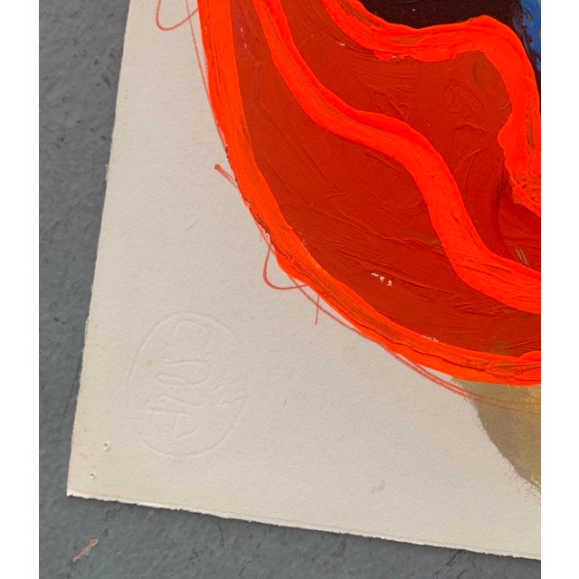 1970s Mark Mynatt Abstract Arylic on Paper - Stepford Wife, Unframed For Sale - Image 4 of 6