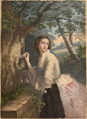 George Baxter, The Lover's Letter Box, Lithograph, 1860