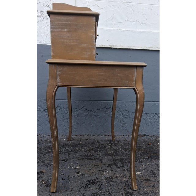 1950's French Provincial Ladies Writing Desk - Gold Finish For Sale - Image 10 of 12