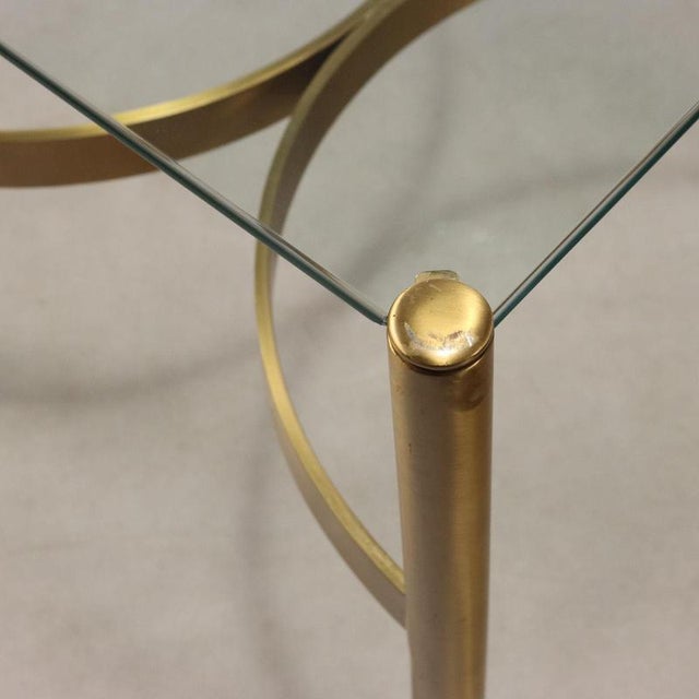 Vintage Coffee Table Brass Glass Top, Italy, 1970s For Sale - Image 6 of 10