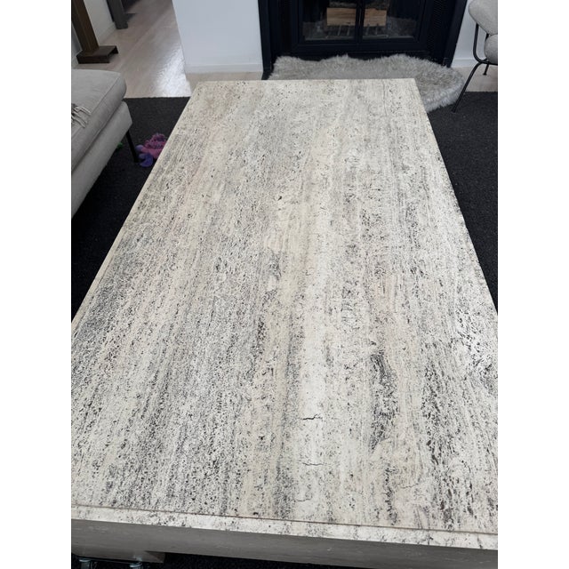 Modern 1970s Vintage Modern Travertine Coffee Table For Sale - Image 3 of 4