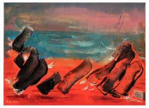 Giorgi Kukhalashvili, Red Coast, 2019, Oil on Canvas