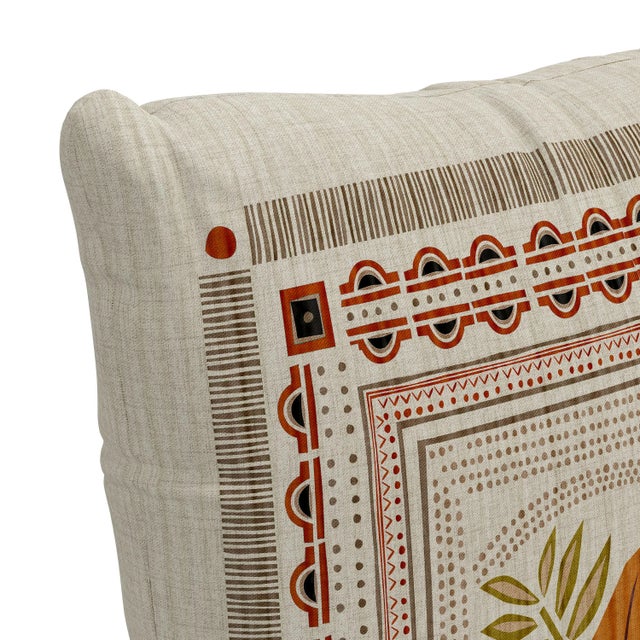 Spritely Home 20" Pillow with Feather Insert in Fauna Taupe For Sale - Image 4 of 5