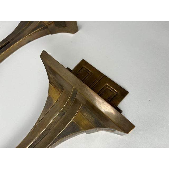 Italian Deco Style Wall Lamps in Bronze attributed to Banci, 1970s, Set of 2 For Sale - Image 4 of 8