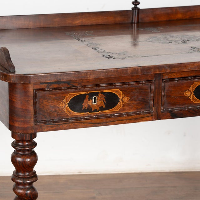 Brown 19th Century Inlaid Mahogany Ladies Writing Desk, Denmark For Sale - Image 8 of 11