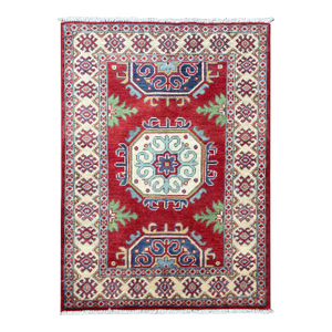 Hand-Knotted Kazak Design Rug 2'8" X 4'0"