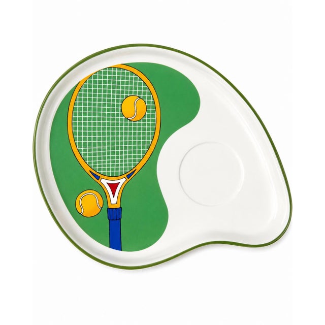 Vintage Tennis Racket Coffee Cup Saucer Set Ceramic For Sale - Image 4 of 11