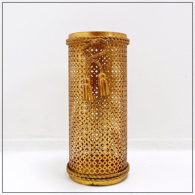 Hollywood Regency Gilt Umbrella Stand attributed to Li Puma Firenze, Italy, 1950s For Sale - Image 12 of 12