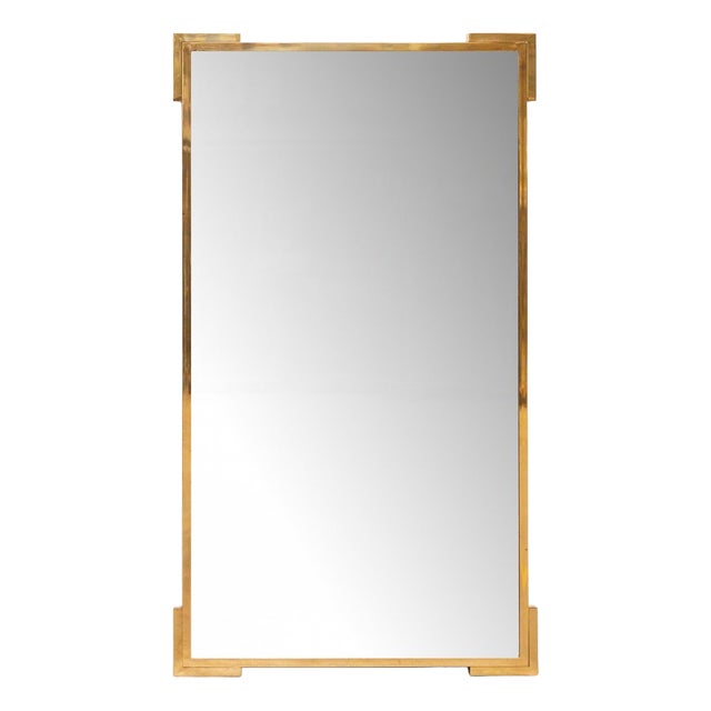 Vintage Mirror with Gold Brass Frame, 1960s For Sale