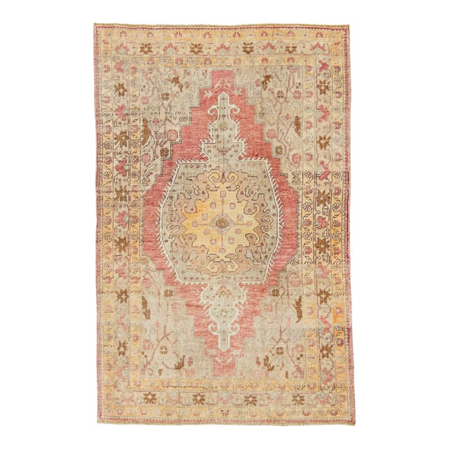 Turkish Vintage Rug 4' x 6'3" #21318 For Sale
