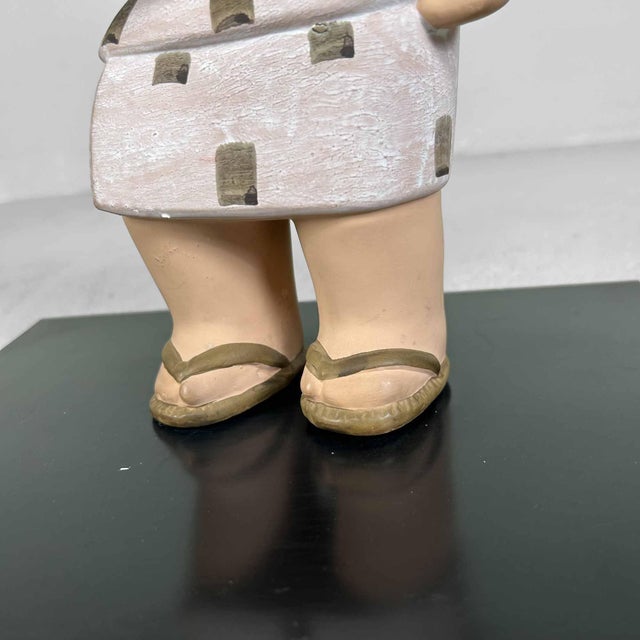 Vintage Hakata Figurine Playing Children in Ceramic & Clay, Japan, 1970s For Sale - Image 12 of 14