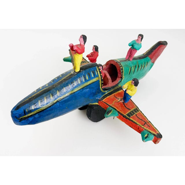 Vintage Mexican Folk Art Acrobats on Airplane, Mid 20th Century For Sale - Image 10 of 10