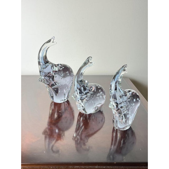 Murano Glass Elephants, Italy, 1970s, Set of 3 For Sale - Image 14 of 14