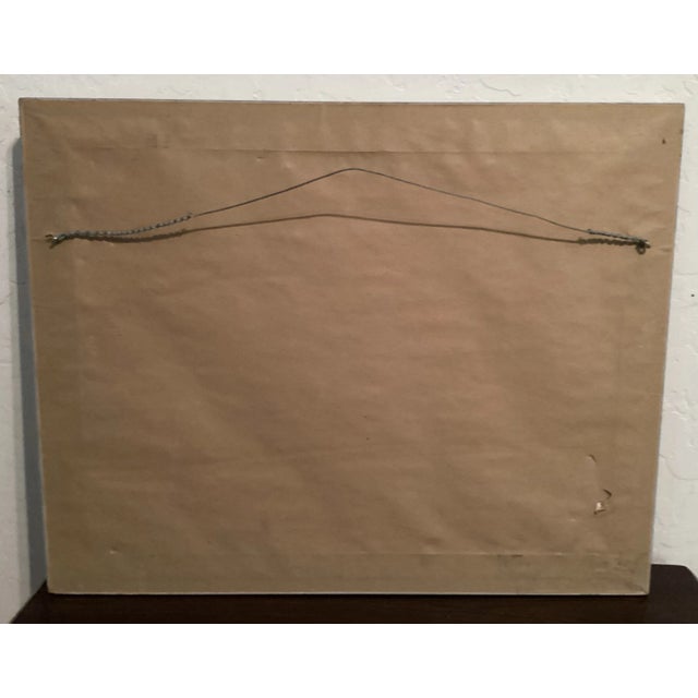 Original Watercolor, Castle Ruins in Fuengirola, Spain, Ancient Fortress Signed by Artist, Wooden Frame With Green matting For Sale - Image 4 of 12