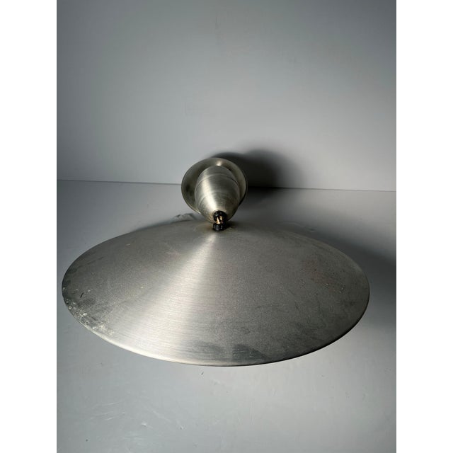 Large Vintage Modern Aluminum Hanging Pull Light Pendant For Sale In Chicago - Image 6 of 8