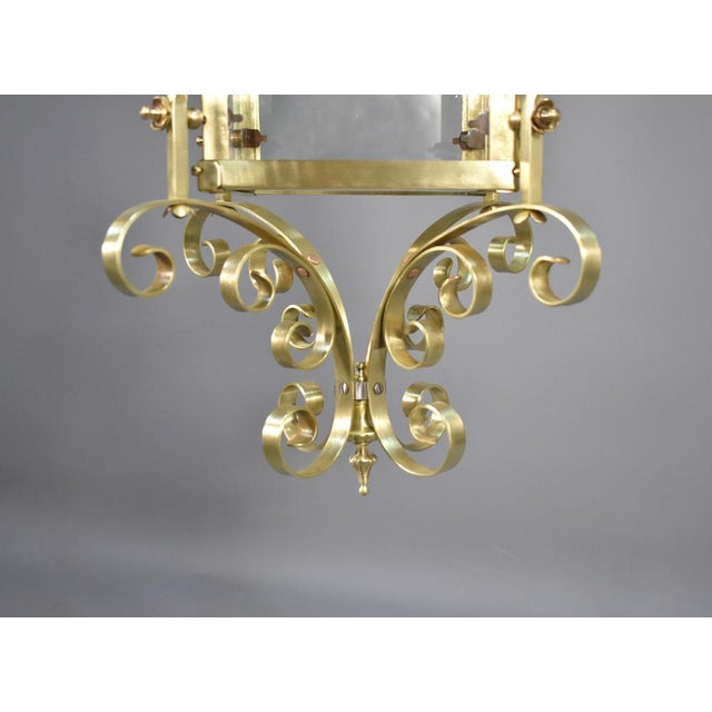 Large French Brass Lantern, 1920s For Sale - Image 12 of 18