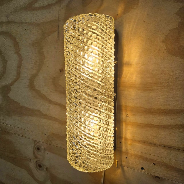 Vintage Dutch Wall Lamp with Bubble Glass Texture by Glashutte Limburg, 1960s For Sale - Image 16 of 16