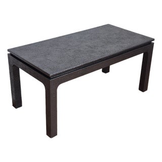 Mid-20th Century Asian Ming Style Rectangular B Grasscloth Coffee Table For Sale