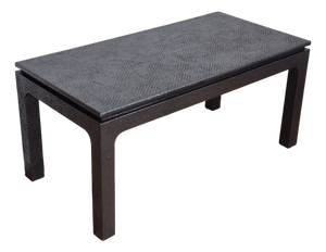 Mid-20th Century Asian Ming Style Rectangular B Grasscloth Coffee Table