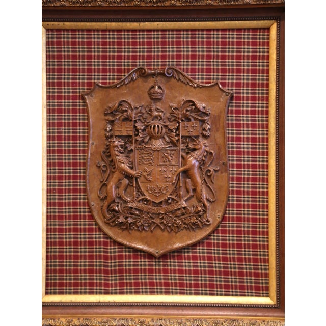 French 19th Century French Carved Walnut Royal Coat of Arms of Canada in Gilt Frame For Sale - Image 3 of 8
