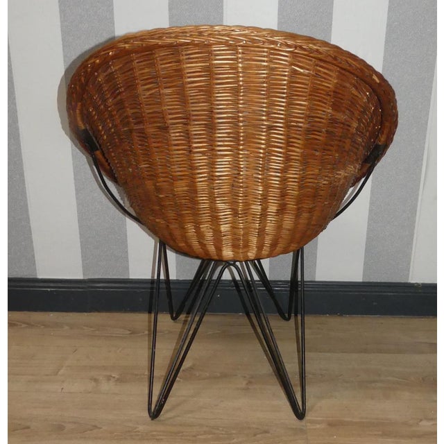Wood Wicker Chair by Teun Velthuizen for Urotan, Netherlands, 1950s For Sale - Image 7 of 13