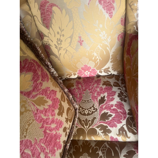 Vintage Venetian Rococo Giltwood High-Back Wingback Armchair 55” For Sale - Image 15 of 15