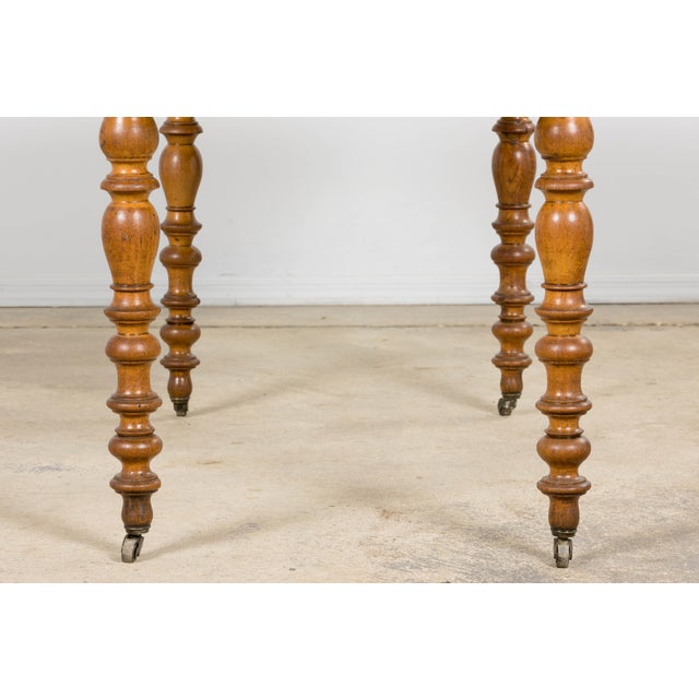 Antique French Country Oak Farm Table, Provence, Late 19th Century For Sale - Image 16 of 18