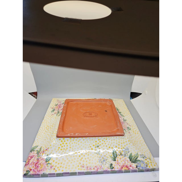 Mackenzie Childs Vintage MacKenzie-Childs Torquay Kelp and Urchin Clay Ceramic 12 " Platter /Tray For Sale - Image 4 of 5