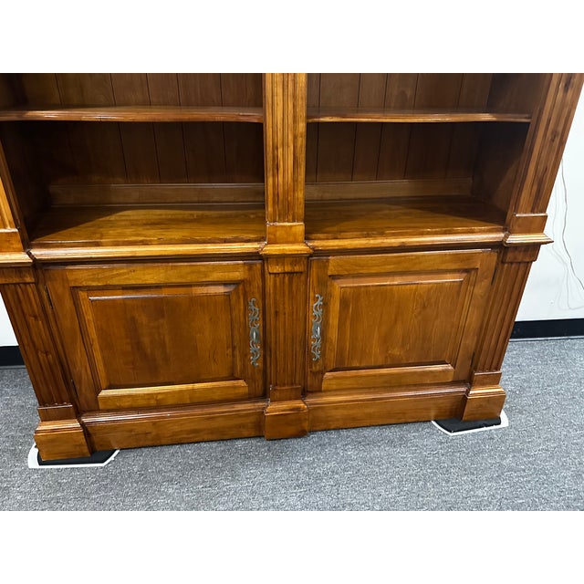 Brown 1990s Ethan Allen Legacy Double Arched Bookcase For Sale - Image 8 of 9