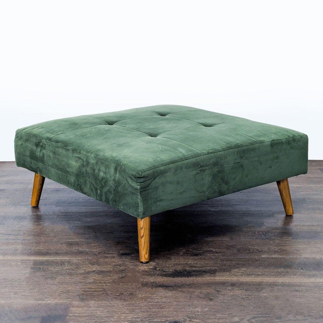 West Elm West Elm Tufted Square Ottoman For Sale - Image 4 of 6