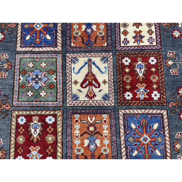 Gray Bakhtiari Persian Tree of Life Garden Panel Wool Rug, 4'11" X 6'6" For Sale - Image 6 of 12