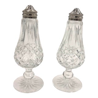 1990s Waterford Crystal Footed Salt & Shaker Set- a Pair For Sale