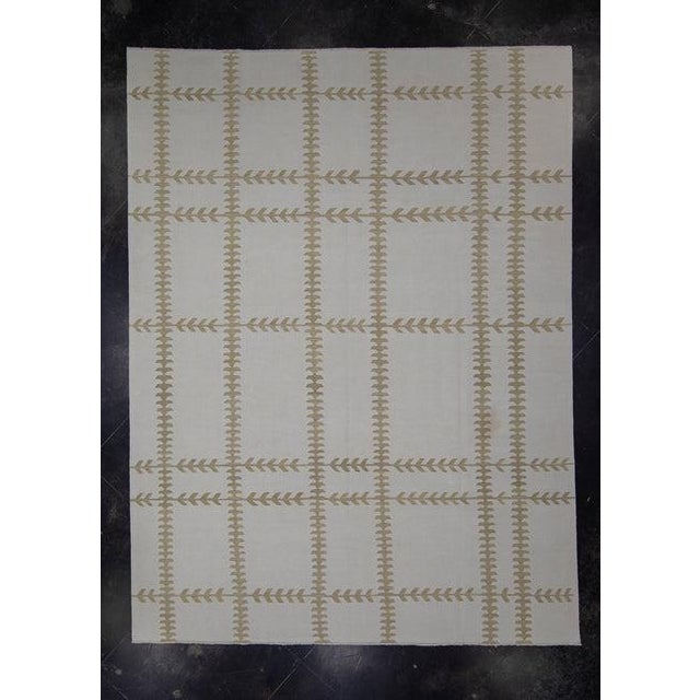 Brown Oriental Flat Weave Turkish Kilim 9'1" x 12'1" For Sale - Image 8 of 8