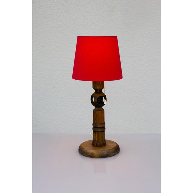 Large Pine Table Lamp by Uno & Östen Kristiansson for Luxus, Sweden For Sale - Image 9 of 14