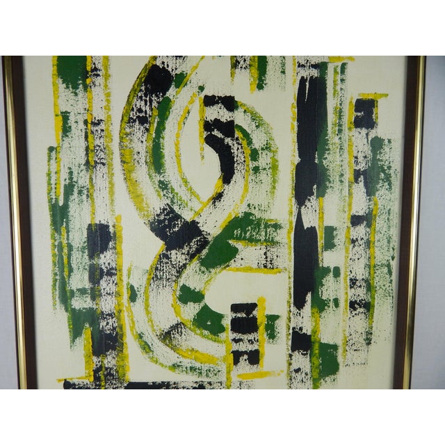 Abstract Expressionist Oil Painting on Canvas, W. Schnulle, 1968, Framed For Sale - Image 9 of 11